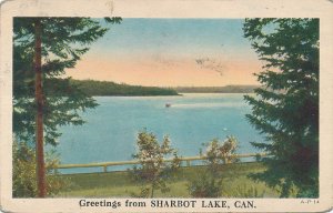 Greetings from Sharbot Lake, Ontario, Canada - Lake View - pm 1945 - WB