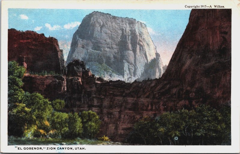 EL Governor Zion Canyon Utah Vintage Postcard C215