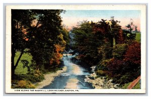 Bushkill River Looking East Easton PA Pennsylvania 1929 WB Postcard T1