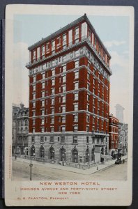 New York, NY - New Weston Hotel Madison Ave and 49th St - 1916