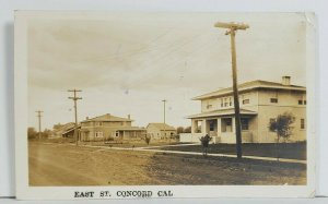 RPPC East St CONCORD CALIFORNIA Street Scene 1914 to RICHFIELD PA Postcard P7
