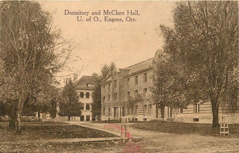 1914 Postmark On Dormatory & McClure Hall, University Of Oregon, Eugene Postcard