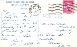 Vintage Postcard 1965 Oldest Wooden School House Greetings From St. Augustine FL