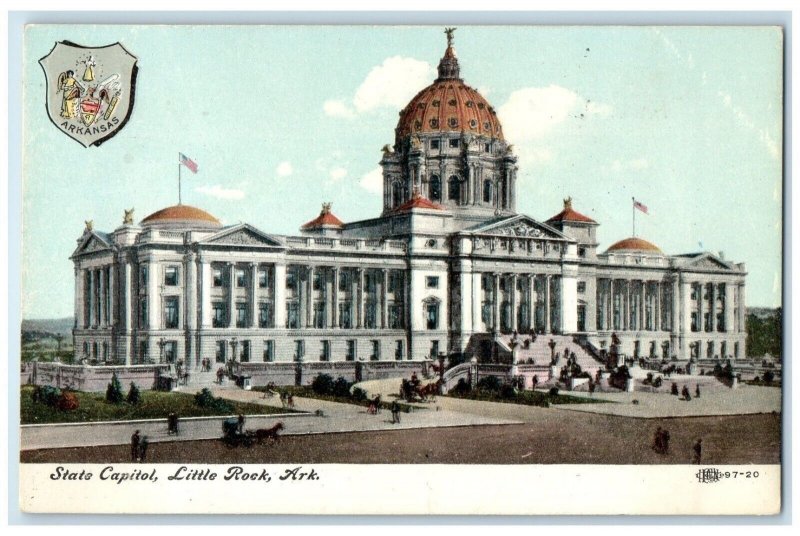 c1910 State Capitol Exterior Building Little Rock Arkansas AR Vintage Postcard