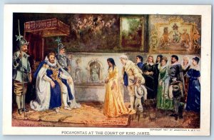 1907 Jamestown Virginia Postcard Pocahontas At The Court King James Exposition