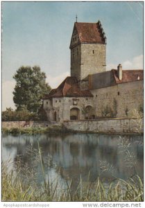 Germany Dinkelsbuehl Woernitztor end Loewenbrunnen 1957