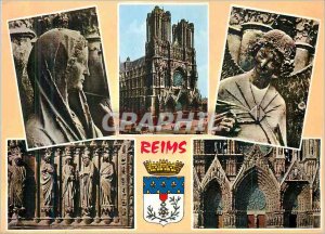 Modern Postcard Reims City of Art and History Facade of the Cathedral (XIIIs ...