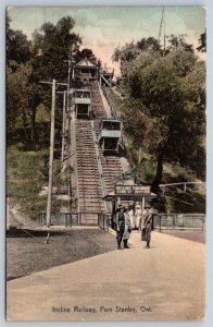 Incline Railway, Port Stanley Ontario, Antique 1924 J.E. Evans Postcard