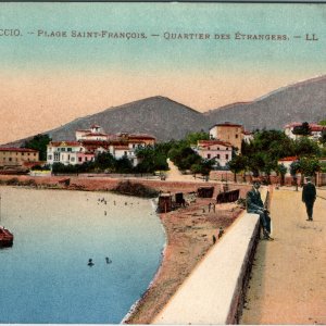 c1920s Ajaccio Corsica France Plage Saint-François Beach Quartier des Etrangers