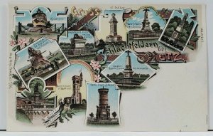 Gruss von den Schlachtfeldern bei METZ Multi View c1899 Litho Postcard L8