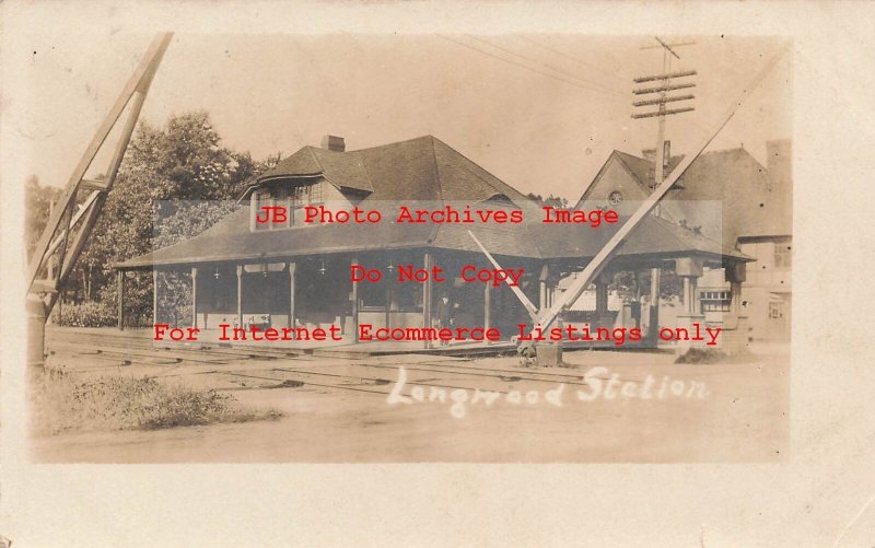 Depot, Illinois, Longwood, RPPC, Chicago Washington Heights Station, Photo