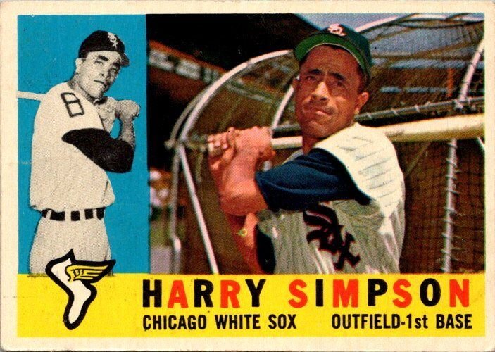 1960 Topps Baseball Card Harry Simpson Chicago White Sox sk1826