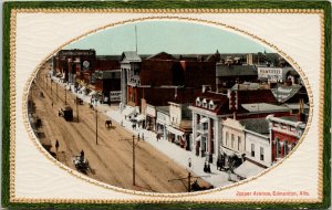 Edmonton Alberta Jasper Avenue AB Oval Unused Valentine & Sons Postcard H18