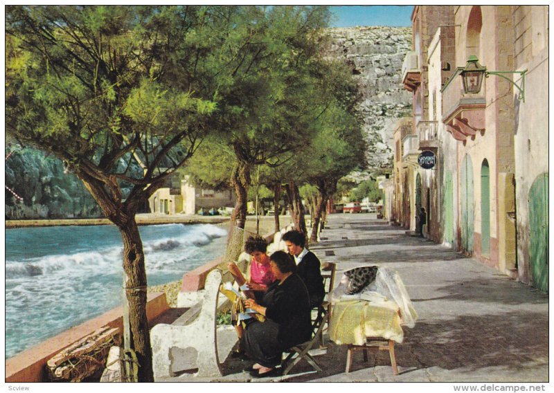 Lace Working Women, Gevaert Film, Xlendi Bay, GOZO, Malta, 50-70's