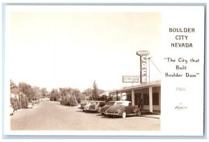 c1940's Flower Gift Shop Street View Frasher Boulder City NV RPPC Photo Postcard
