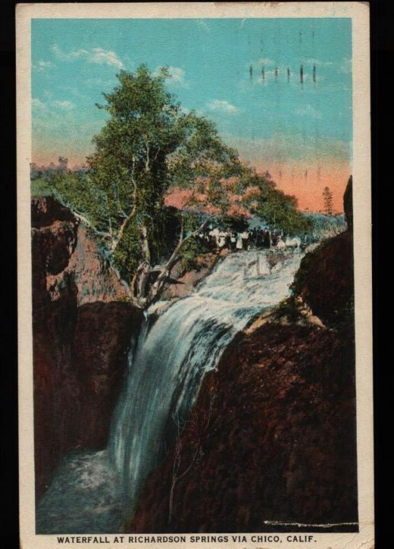 Chico CA Waterfall Richardson Springs California Postcard B06