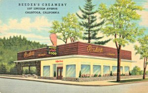 Calistoga CA Reeder's Creamery Ice Cream Coffee Shop Postcard