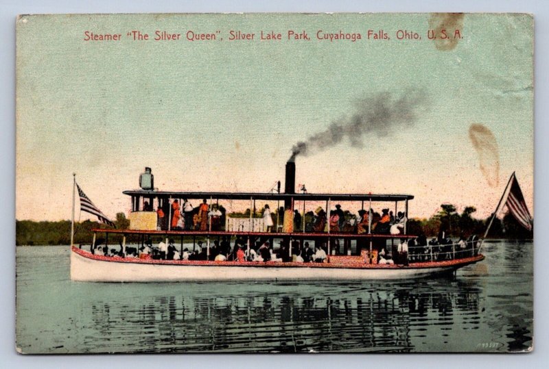 J99/ Cuyahoga Falls Ohio Postcard c1910 Silver Queen Silver Lake Park 323