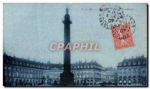 Old Postcard Paris Place Vendome