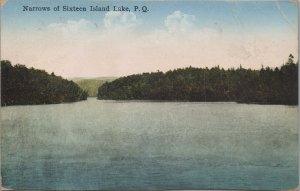 Postcard Narrows Sixteen Island Lake PQ Canada