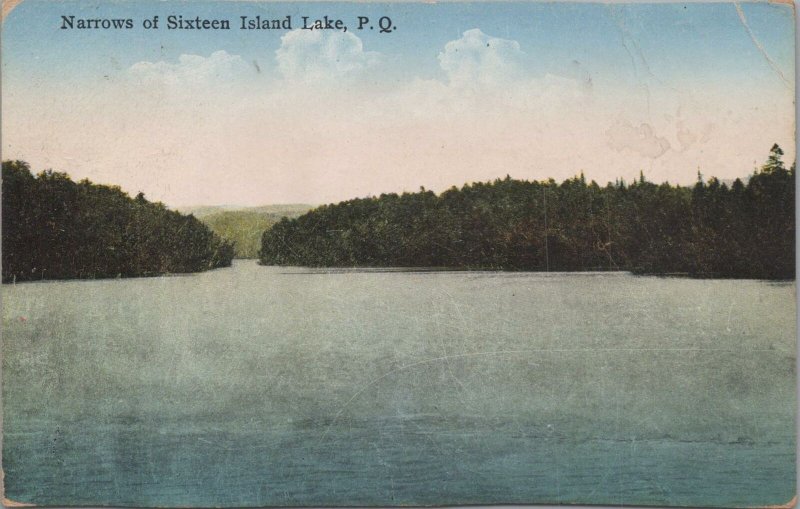 Postcard Narrows Sixteen Island Lake PQ Canada