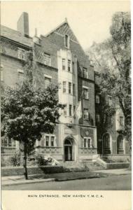 Main Entrance to the YMCA. New Haven CT, Connecticut