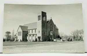 Whittemore Iowa St. Pauls Lutheran Church RPPC Real Photo Postcard J3