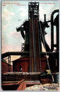 Vtg Pittsburgh Pennsylvania PA Incline To Blast Furnace Iron Ore Plant Postcard