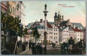 WARSAW POLAND POMNIK ZYGMUNTA WARSZAWA ANTIQUE POSTCARD