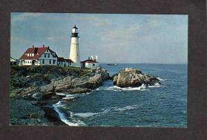 ME Portland Maine Head Light Lighhouse House Postcard PC