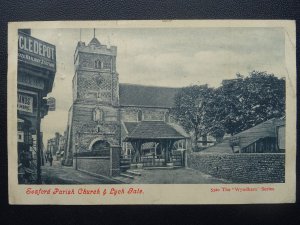 East Sussex SEAFORD Parish Church & Lych Gate c1909 Postcard by Wyndham Series