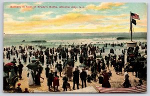 Bathers In Front Of Brady's Baths Atlantic City New Jersey NJ Postcard