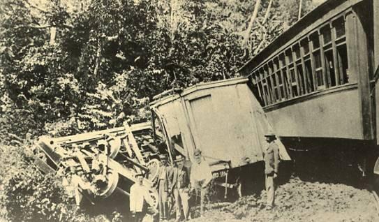 Panama - Panama Canal, Panama Railroad Train Derailment, 1895  (Reprint in 19...