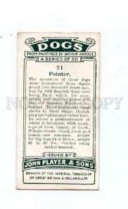 166933 POINTER by WARDLE Player CIGARETTE card ADVERTISING