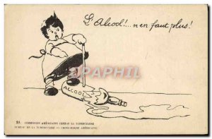 Postcard Old Child Alcohol Tuberculosis