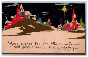 c1905 Christmas Season Fantasy Houses Arts Crafts Unposted Antique Postcard 