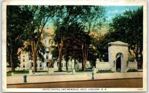 M-6300 State Capitol And Memorial Arch Concord New Hampshire