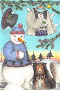 Flying Rabbit The Winter Family by Brenda Hazard Installment 4 Postcards