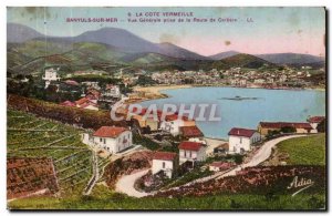 Banyuls sur Mer - Vue Generale taking Route Cerbere - Old Postcard