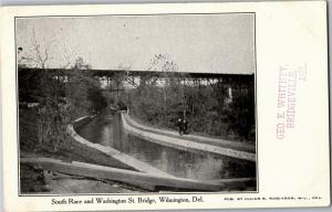 South Race and Washington Street Bridge, Wilmington DE UDB Vintage Postcard N12