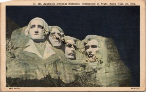 Mt. Rushmore National Memorial Black Hills SD Postcard PC278