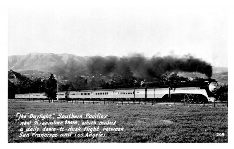 California Streamline Steam Train Daylight RPPC Los Angeles San Fran Lot of 5 P3