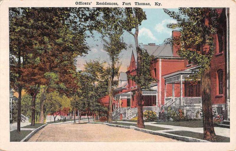 Fort Thomas Kentucky Officers Residence Street View Antique Postcard K12265