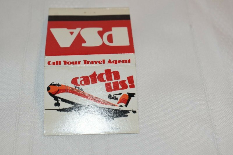 PSA Catch Us! Airline Advertising 30 Strike Matchbook Cover