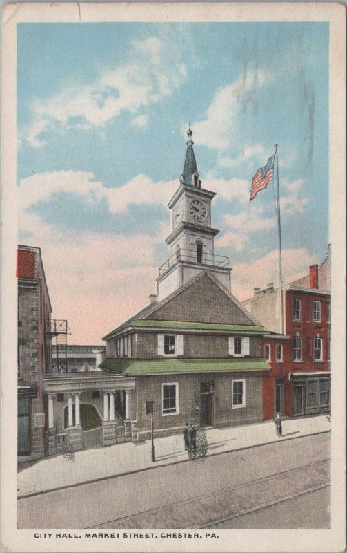 Postcard City Hall Market Street Chester PA