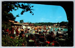 Outdoor Olympic Pool, Grossinger’s, Catskills New York, Vintage Chrome Postcard