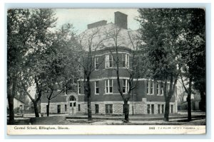 1911 Central School Effingham Illinois IL Posted Antique Postcard 