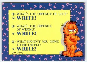 Garfield Cat Postcard Many Question Marks Jim Davis Comic Orange 1978 Vintage