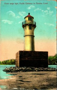 Front Range Light House Entrance to Panama Canal Panama 1910s DB Postcard UNP