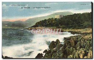 Old Postcard Menton Rocks of Cap Martin